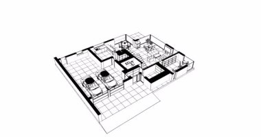 ev mimarisi çizimi 3 boyutlu vektör