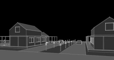 ev konsepti çizimi 3 boyutlu illüstrasyon