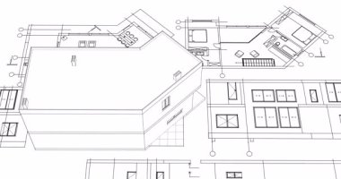 house building sketch 3 d illustration