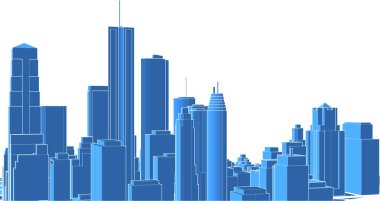 3D illüstrasyon - Şehir illüstrasyonu