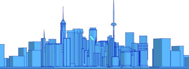 City Skyline Siluet Çizimi