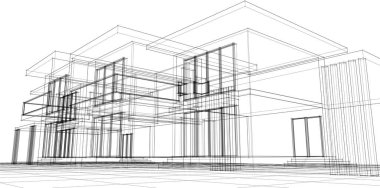 ev konsepti çizimi 3 boyutlu illüstrasyon