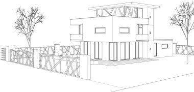ev inşa konsepti 3 boyutlu illüstrasyon
