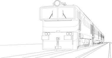 3D tren istasyonu, kablo modeli.