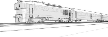 Şehirdeki tren istasyonu, 3D model..