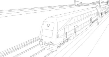 Şehir caddesinde tren hattı.