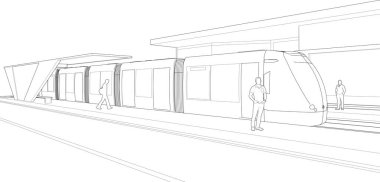 Tren çizgisi sanatı.