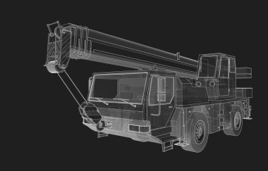 Hologram kablo tarzı bir kamyonet. Güzel 3 boyutlu model..