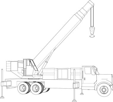 Beyaz arka planda bir kamyon. vektör illüstrasyonu.