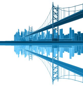 Şehirdeki nehir üzerindeki köprü.