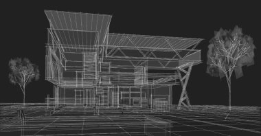 3D mimari proje, dijital duvar kağıdı