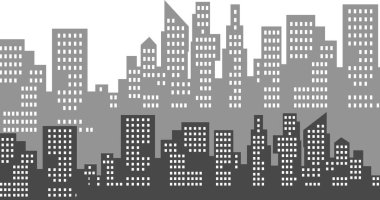 bir şehrin siyah silueti