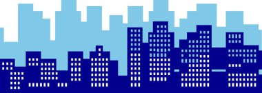 Şehir silueti, vektör illüstrasyonu