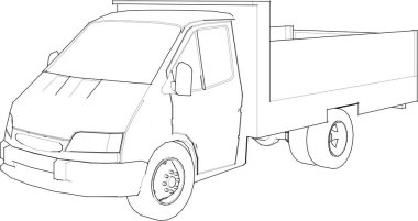 Kamyon. vektör illüstrasyonu