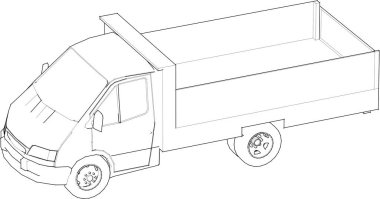 Kamyonun ana hatları. vektör illüstrasyonu.