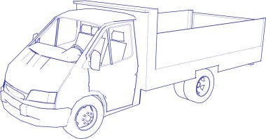 Modern bir kamyonun vektör çizimi. vektör illüstrasyonu