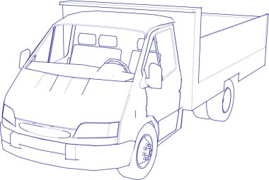 Beyaz arka planda römorklu kamyon