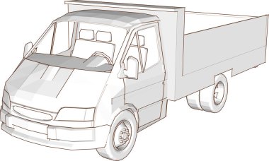 Bir kamyonun vektör çizimi