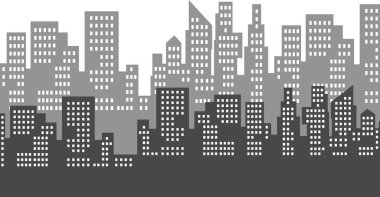 Şehir siluetinin vektör illüstrasyonu