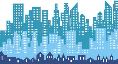 Şehir silueti. Vektör çizim.