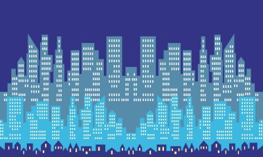 Silueti olan vektör şehir silueti