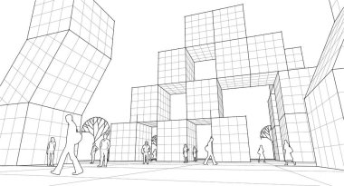 soyut mimari duvar kağıdı, dijital arkaplan