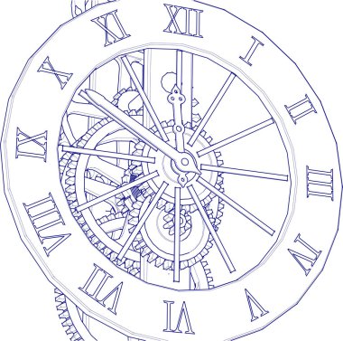 Cep saatinin vektör çizimi. beyaz üzerine izole.