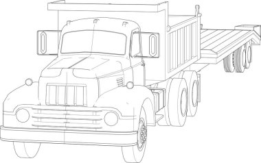 Eski bir kamyonun görüntüsü.