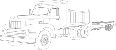 Beyaz arka planda beyaz bir kamyonun vektör çizimi