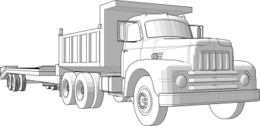 bir kargo kamyonunun vektörü