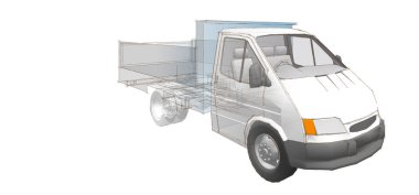 kamyon beyaz arkaplanda izole edildi