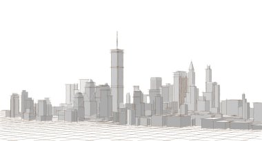 Şehir perspektifinin 3 boyutlu canlandırması