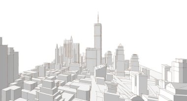 soyut mimari 3 boyutlu illüstrasyon