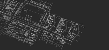 soyut mimari 3 boyutlu illüstrasyon arkaplanı