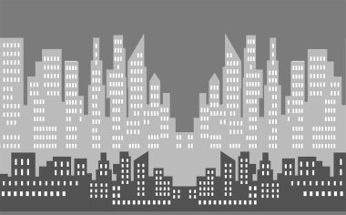 Gökdelenleri olan bir şehrin silueti.