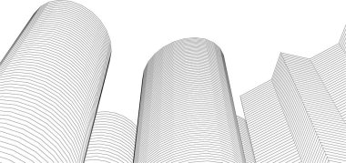 3d mimari sanat, vektör illüstrasyonu