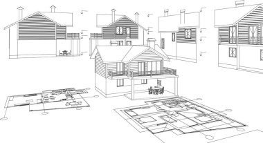 ev çizimi 3 boyutlu model
