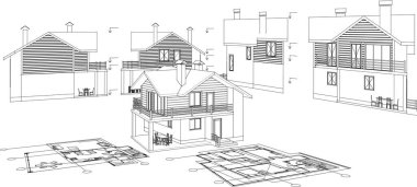 3 boyutlu mimari projeli ev