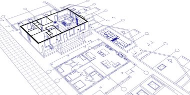 ev planı projesi 3d çizimi