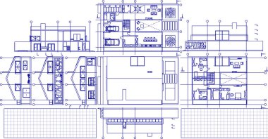 Bir taslağın taslağı. Bir planın vektör çizimi. mimari çizimler