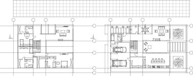 Dairenin mimari planı. 3d illüstrasyon