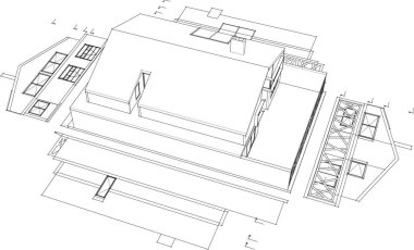 ev yapımı mimari çizim 3d illüstrasyon
