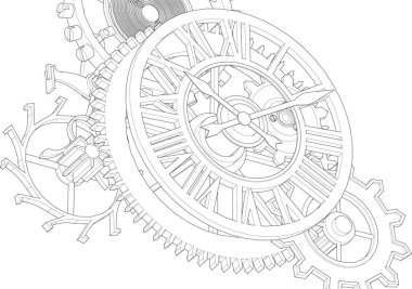 dişli mekanizması, mekanizma, mekanizma, vektör, illüstrasyon