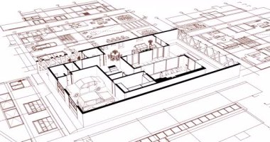 modern mimari proje taslağı - 3D oluşturma