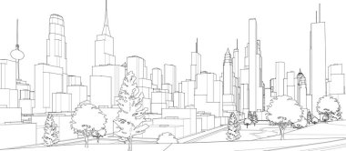 Şehir mimarisinin 3 boyutlu tasarımı