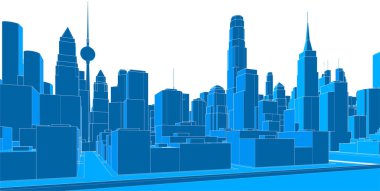 Şehir manzarası, vektör illüstrasyonu, 10 Pound