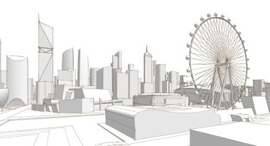 soyut mimari duvar kağıdı tasarımı, dijital konsept arkaplan