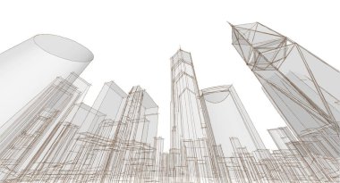 soyut mimari duvar kağıdı tasarımı, dijital konsept arkaplan