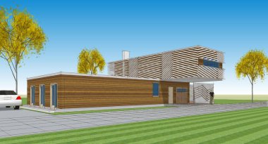 ev mimarisi çizimi 3 d illüstrasyon