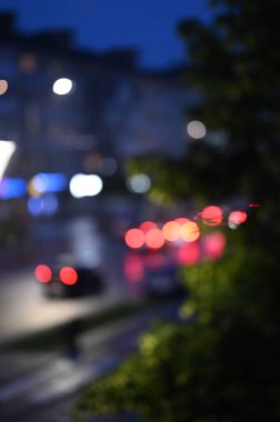 Bulanık şehir ışıkları arka planı